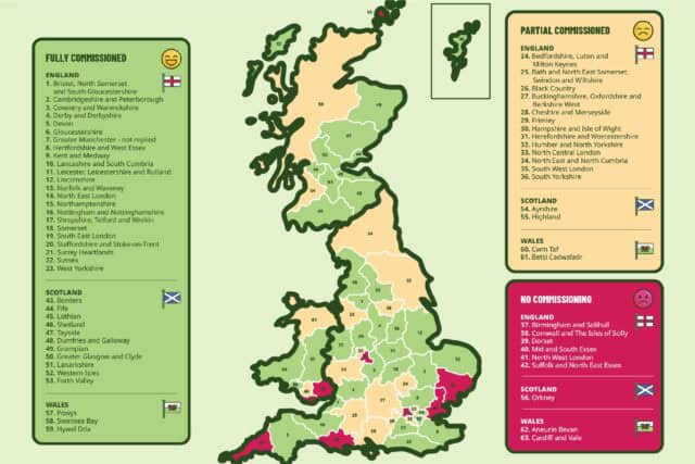 A graphic of a map of the UK.