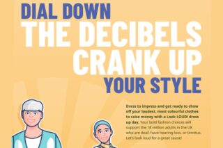 Sample of the Look LOUD! poster with the words 'Dial down the decibels, crank up your style'