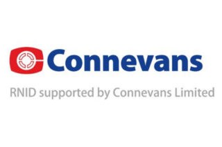Connevans logo with text below it that reads 'RNID supported by Connevans Limited'.